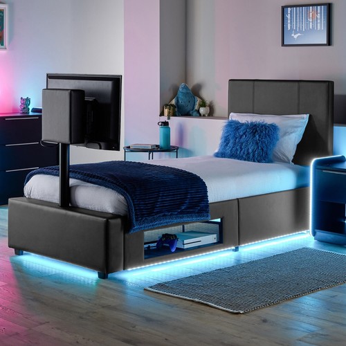 Ava upholstered leather - upholstered, bed