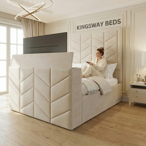 Lynx upholstered new bed - new,
