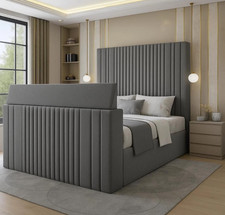 luxury high headboard Tv bed