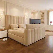 Panel Upholstered TV Bed Frame