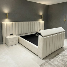 Wide Panel TV Bed in Plush