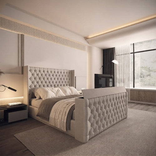 Chesterfield winged bed - chesterfield, tv