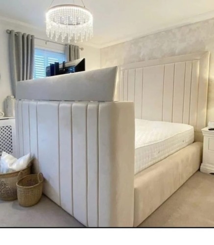 Panel bed frame with - tv,